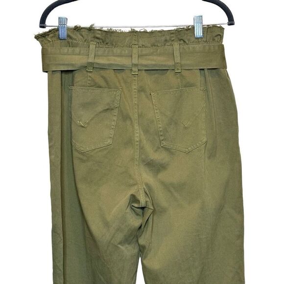 Hudson remi high rise paperbag straight leg pants in olive green size 30 - Picture 7 of 16